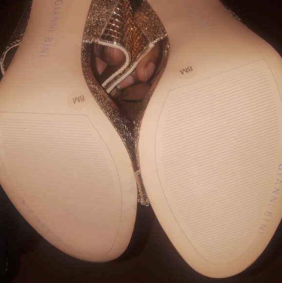 Gianni Bini Gold Ankle Strap Heels - Picture 5 of 5